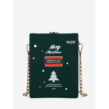 

Christmas Letters Pattern Chain Box Bag, Deep green