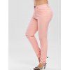 Jean Moulant Déchiré Coloré à Taille Haute de Grande Taille - Rose clair 5X