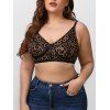 Soutien-Gorge en Maille Transparente Motif Léopard Grande-Taille - Café profond 3XL