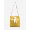 Sac Porte Epaule Lapin Mignon en Velours Côtelé - Jaune Soleil 
