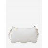 Sac d'Epaule Animal Gaufré Orné de Zigzag - Blanc 