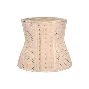 

Piping Breathable Rubber Shapewear Plus Size Corset, Light coffee