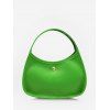 Sac d'Épaule Feuille Simple en Cuir - Vert Jade 