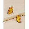 Boucles d'Oreilles Petit Papillon avec Strass - d'or 