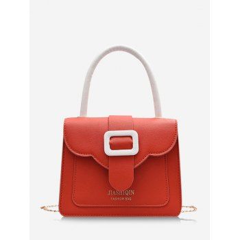 

Colorblock Chain Square Cover Crossbody Bag, Living coral