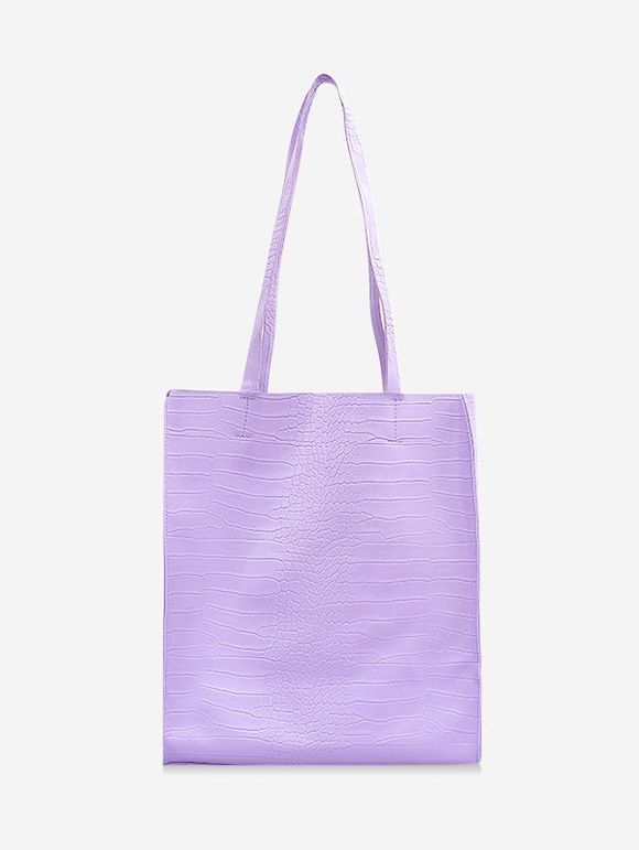 Sac Fourre-tout Rétro Rectangle Texturé - Mauve 