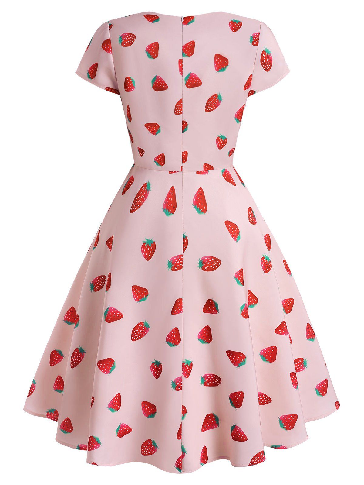 [30% OFF] 2020 Strawberry Print Cap Sleeve Surplice Plus Size Dress In ...