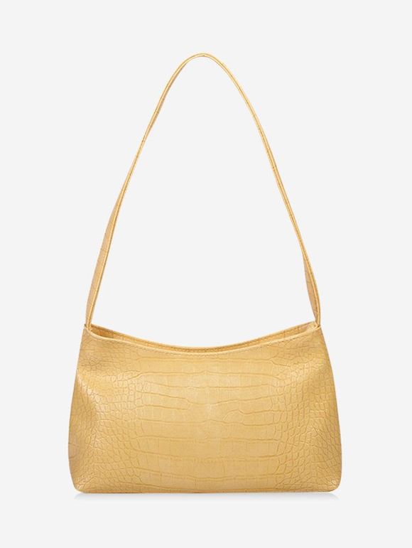 Sac à Bandoulière Texturé en Couleur Unie Style Français - Jaune Soleil 