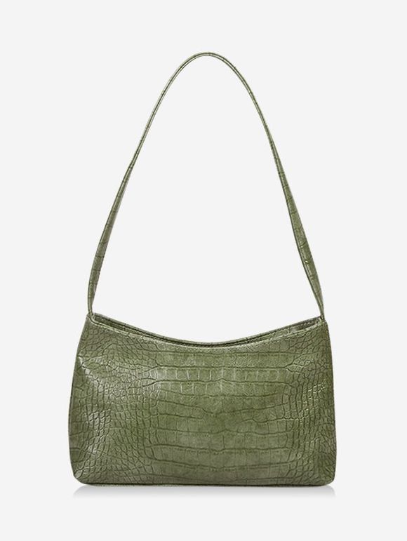 Sac à Bandoulière Texturé en Couleur Unie Style Français - Vert Camouflage 