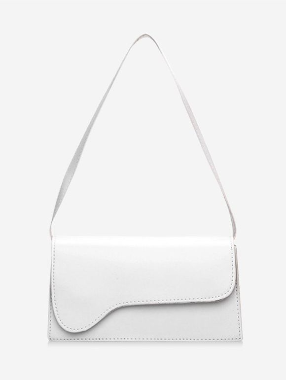 Sac à Bandoulière Asymétrique Simple Rectangle en Couleur Unie - Blanc 