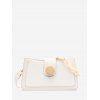 Sac à Bandoulière Rétro Rectangle avec Bouton avec Chaîne - Blanc 