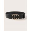 Ceinture Large avec Boucle Motif de Losange - Noir 