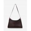 Sac à Bandoulière Texturé Style Français - Café profond 