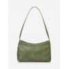 Sac à Bandoulière Texturé en Couleur Unie Style Français - Vert Camouflage 