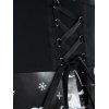 Christmas Bell Snowflake Moon Print Sleeveless Lace-up Dress - BLACK M