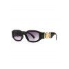 Lunettes de Soleil Rétro Irrégulières en Métal - Noir 