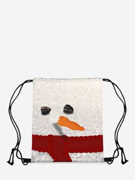 Christmas Snowman Digital Print Cinch Bag