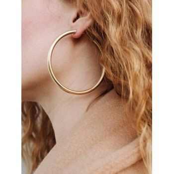 

Round Ring Metal Stylish Street Hoop Earrings, Gold