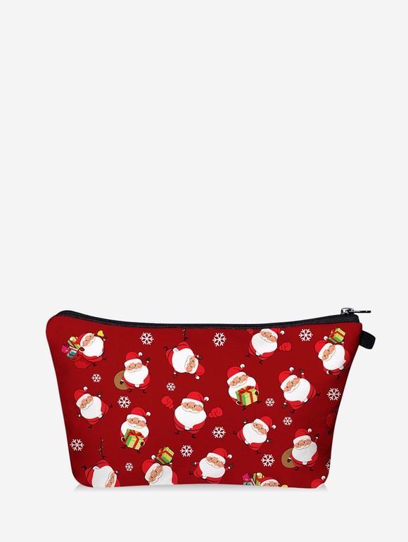 Sac de Rangement de Maquillage Père Noël Imprimé - Rouge 