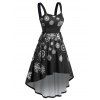 Robe de Noël à Imprimé Flocon de Neige à Lacets - Noir XL