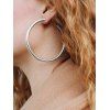 Round Ring Metal Stylish Street Hoop Earrings - SILVER 