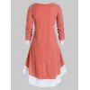 Plus Size Sequins Velvet High Low Dress - RED 5X