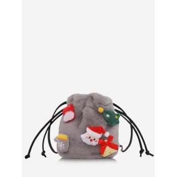 

Santa Claus Plush Drawstring Crossbody Bucket Bag, Gray