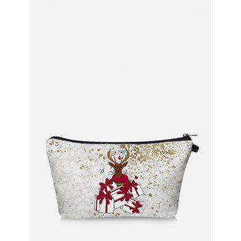 

Christmas Elk Gift Digital Print Storage Makeup Bag, White