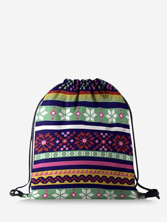 Sac de Noël Flocon de Neige Numérique Imprimé Géométrique - multicolor 