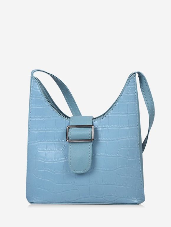 Sac à Bandoulière Simple Texturé Bouclé - Bleu Ciel Léger 