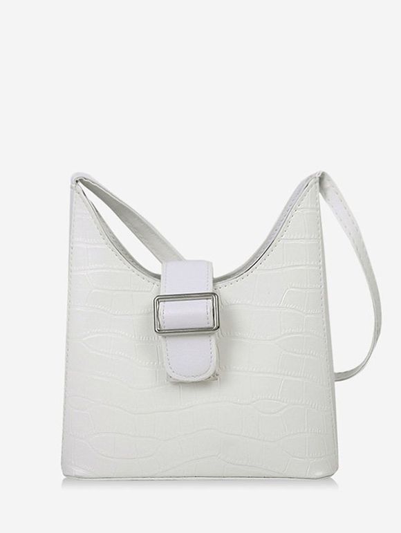 Sac à Bandoulière Simple Texturé Bouclé - Blanc Lait 
