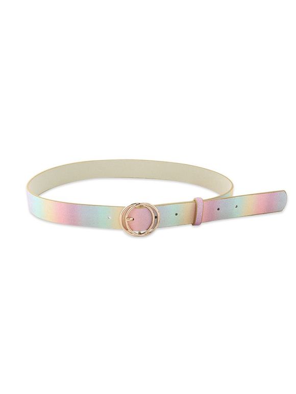 Ceinture Bouclée Cercle en Couleur Dégradée à Paillettes - Jaune de Maïs 
