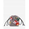 Santa Claus Plush Drawstring Crossbody Bucket Bag - CAMEL BROWN 