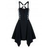 Robe Mouchoir Gothique à Lacets à Œillet - Noir 3XL