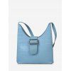 Sac à Bandoulière Simple Texturé Bouclé - Bleu Ciel Léger 