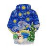 Christmas Tree Snowman Galaxy Print Kangaroo Pocket Hoodie - BLUE M