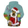 Christmas Dog Gifts Print Kangaroo Pocket Hoodie - multicolor XL