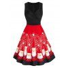 Robe Plissée à Imprimé Père Noël - multicolor L