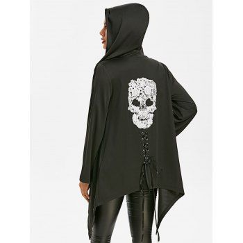 

Halloween Asymmetric Skull Lace Gothic Jacket, Black