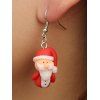 Christmas Santa Claus Polymer Clay Drop Earrings - RED WINE 