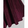 Robe Côtelée à Bretelle Métallique en Velours - Rouge foncé XL