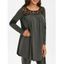 T-shirt Tunique Chiné en Dentelle Insérée - Cendre gris L