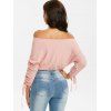 Ribbed Cinched Sleeves Dolman Knitwear - LIGHT PINK S
