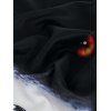 Sweat à Capuche Animal Contrasté Imprimé avec Poche Kangourou - Noir Graphite XS