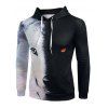Sweat à Capuche Animal Contrasté Imprimé avec Poche Kangourou - Noir Graphite S