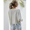 Sharkbite-trim Heathered Sweater - WHITE M