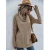 Cowl Neck Rib-knit Tunic Knitwear - COFFEE S