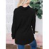 Cowl Neck Colorblock Jersey Sweatshirt - BLACK S