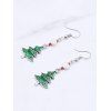 Boucles d'Oreilles de Soirée Pendantes Sapin de Noël - Vert Forêt Moyen 