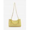 Sac à Bandoulière Simple Gaufré avec Chaîne - Jaune Soleil 